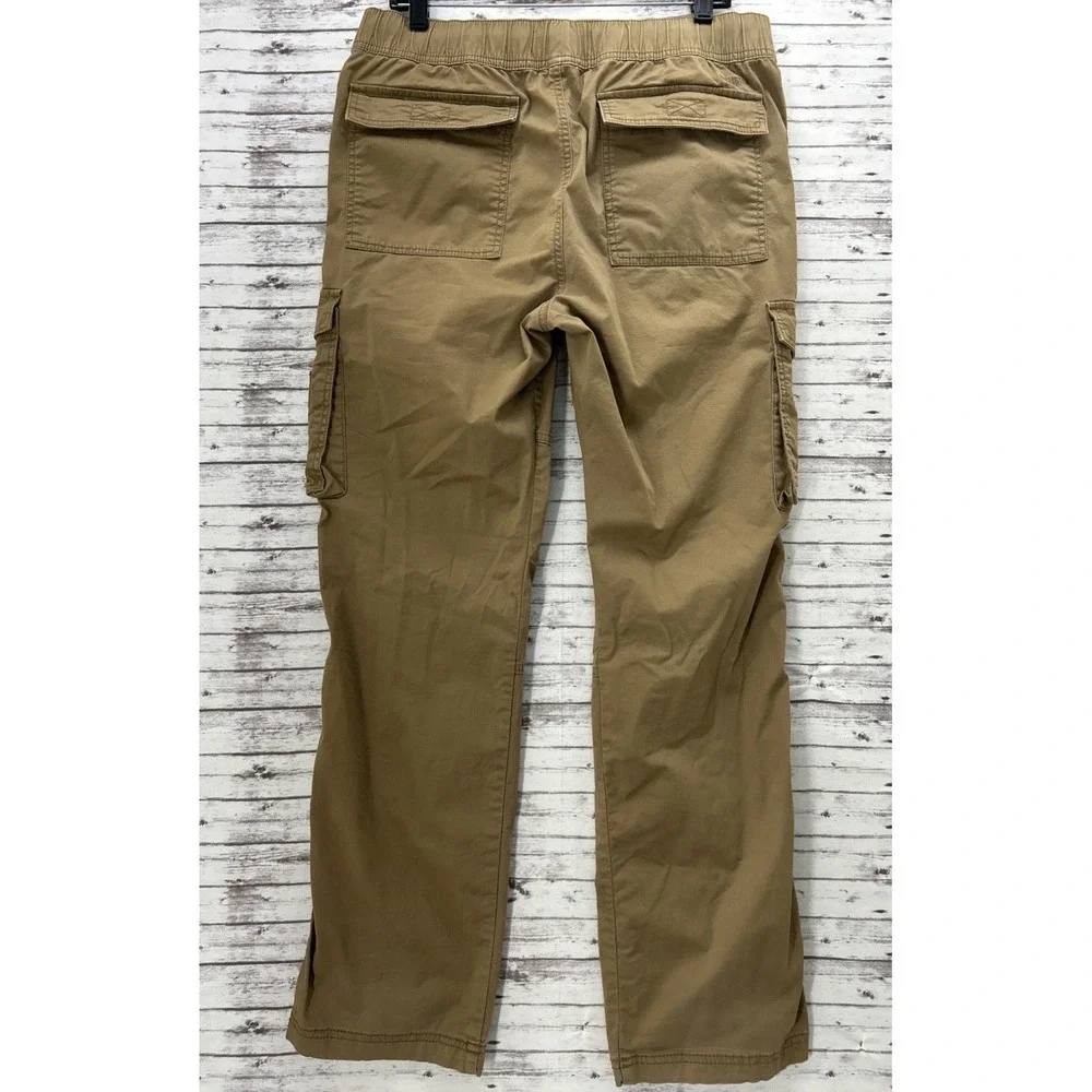 Hollister Slim Straight Fit Cargo Pants Men Large Tan Epic Flex 33x30 Utility